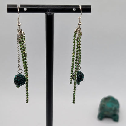 ✨Faelee’s Comet✨| Green Rhinestone Comet Earrings