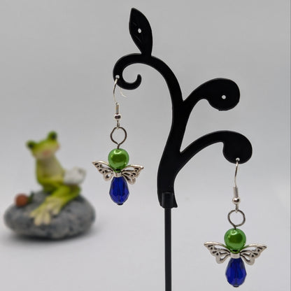 ✨Kaleidowings✨| Colorful Glass Fairy Earrings with Filigree Wings — Multiple Variations