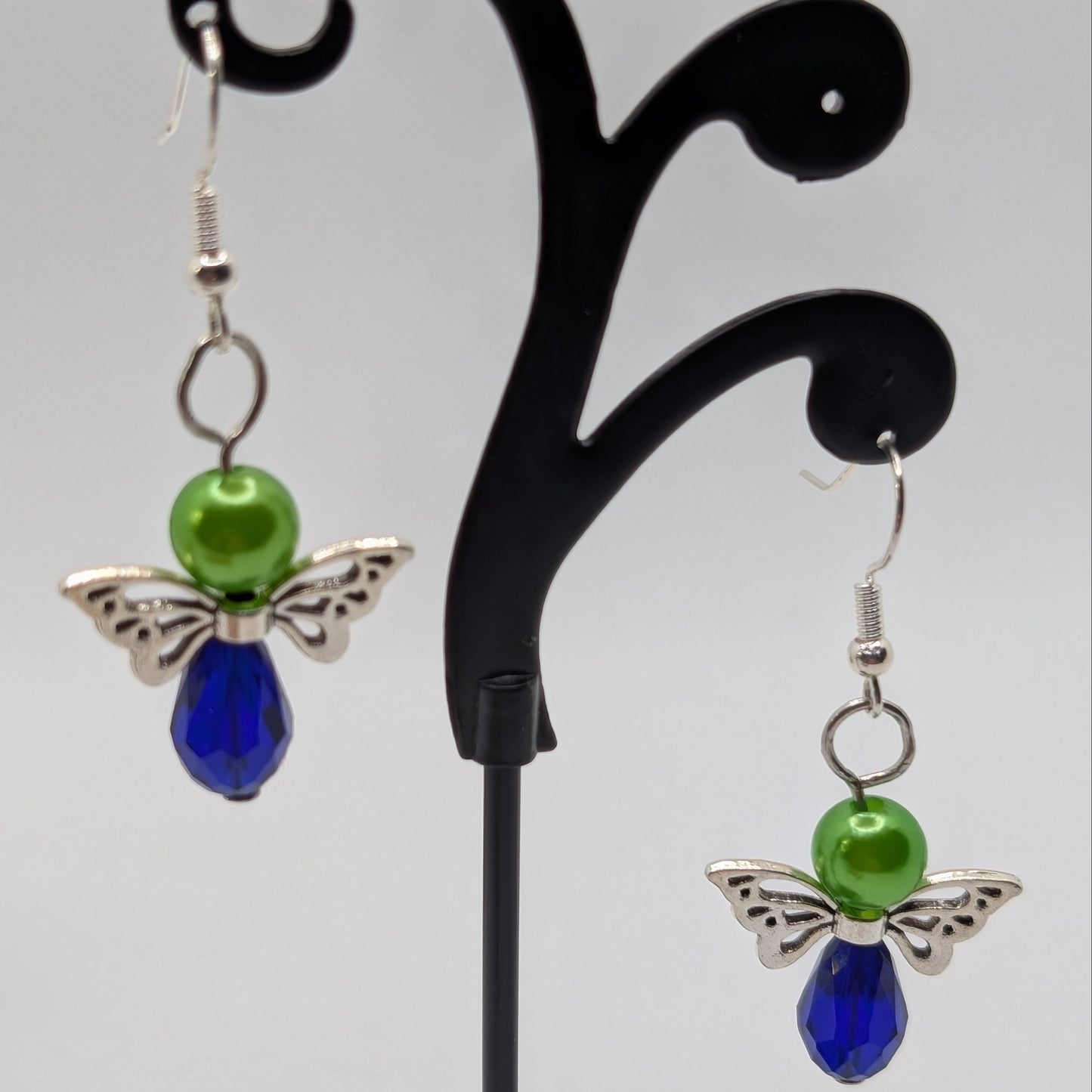 ✨Kaleidowings✨| Colorful Glass Fairy Earrings with Filigree Wings — Multiple Variations