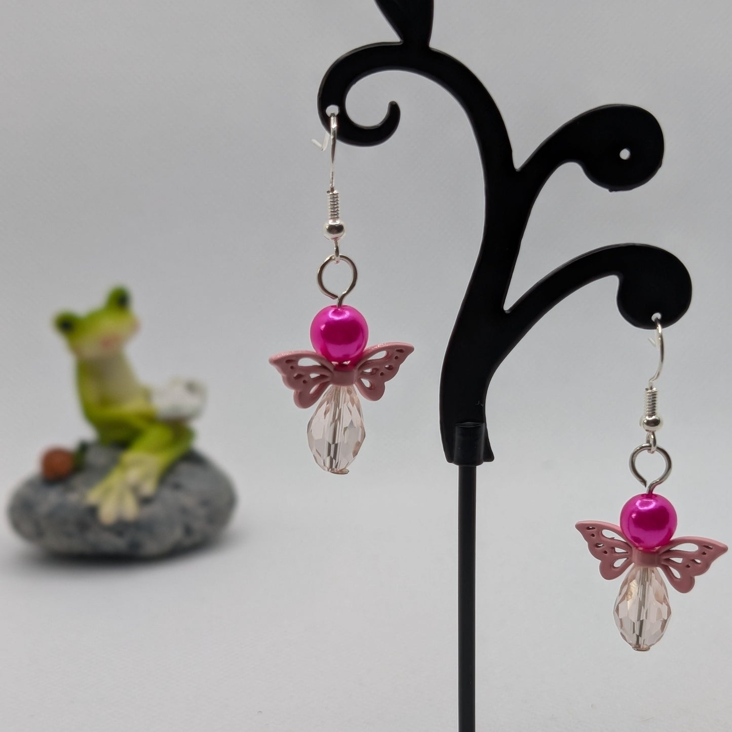 ✨Kaleidowings✨| Colorful Glass Fairy Earrings with Filigree Wings — Multiple Variations