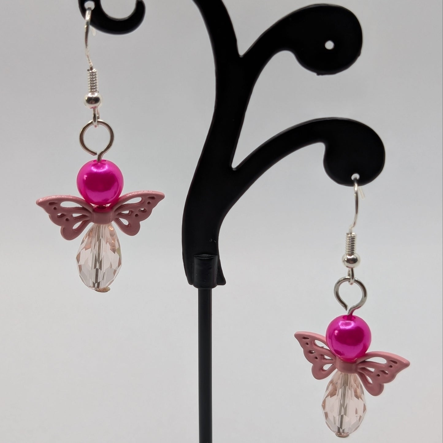 ✨Kaleidowings✨| Colorful Glass Fairy Earrings with Filigree Wings — Multiple Variations