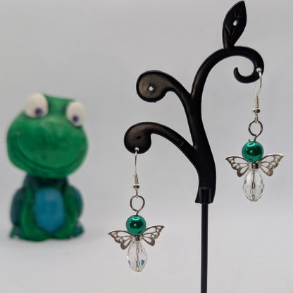 ✨Kaleidowings✨| Colorful Glass Fairy Earrings with Filigree Wings — Multiple Variations