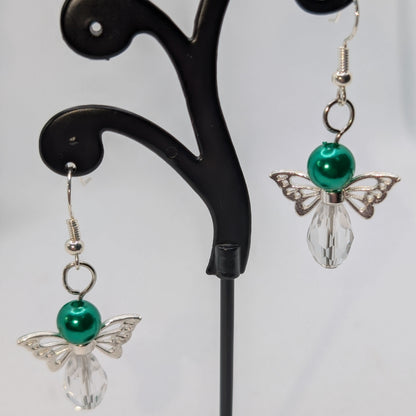 ✨Kaleidowings✨| Colorful Glass Fairy Earrings with Filigree Wings — Multiple Variations