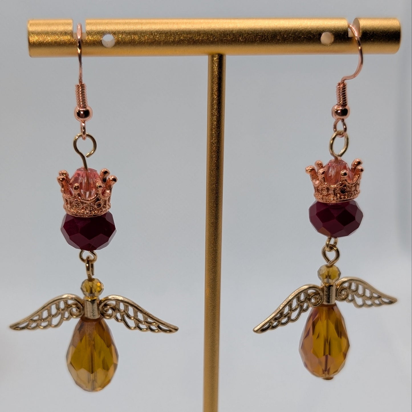 ✨Solvyrra & Malavyrn, the Royal Soulstone Wyverns✨| Crowned Drop Dangle Wyvern Earrings with Filigree Wings