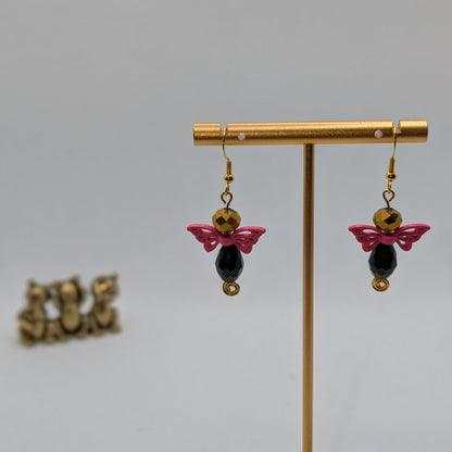 ✨Kaleidowings✨| Colorful Glass Fairy Earrings with Filigree Wings — Multiple Variations