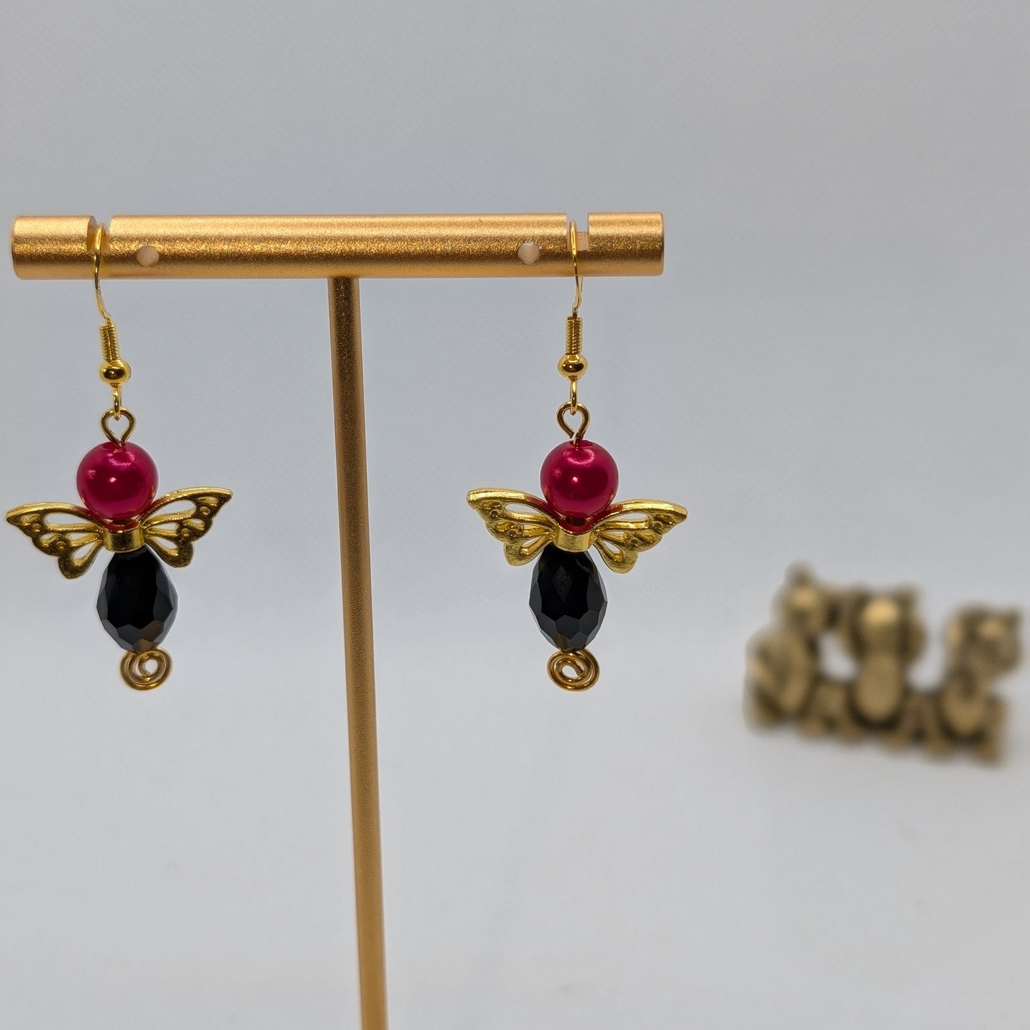 ✨Kaleidowings✨| Colorful Glass Fairy Earrings with Filigree Wings — Multiple Variations