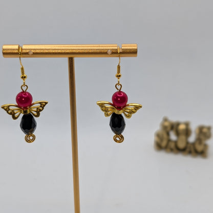 ✨Kaleidowings✨| Colorful Glass Fairy Earrings with Filigree Wings — Multiple Variations