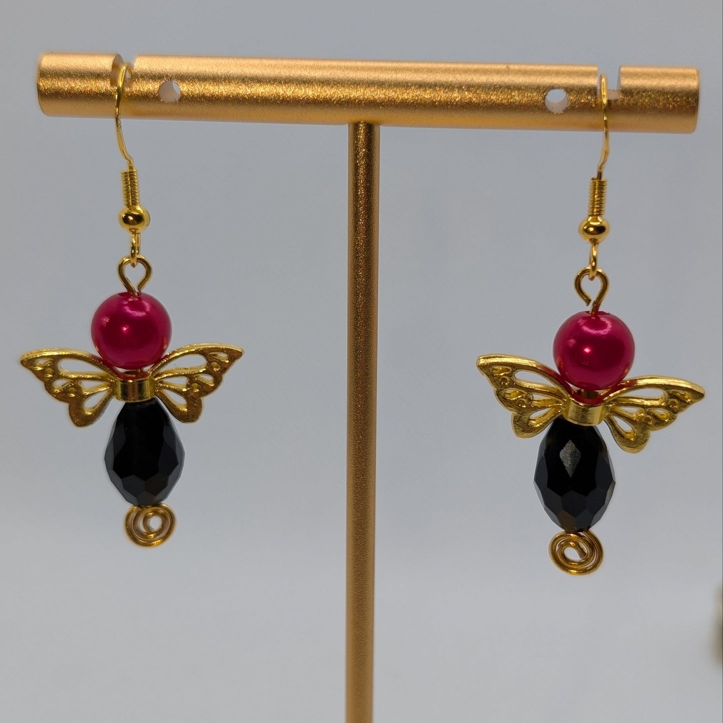 ✨Kaleidowings✨| Colorful Glass Fairy Earrings with Filigree Wings — Multiple Variations