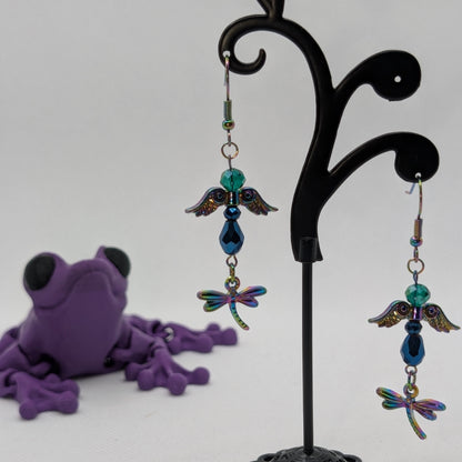 ✨The Gossamer Flight✨| Fairy & Dragonfly Drop Earrings