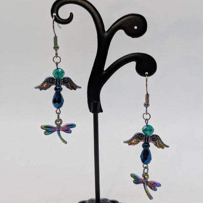 ✨The Gossamer Flight✨| Fairy & Dragonfly Drop Earrings