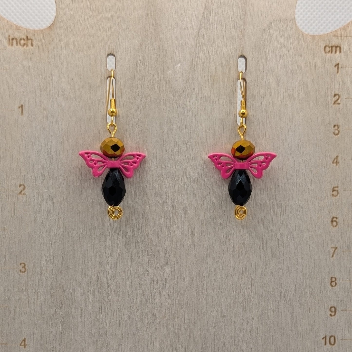 ✨Kaleidowings✨| Colorful Glass Fairy Earrings with Filigree Wings — Multiple Variations
