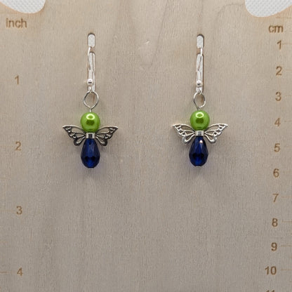✨Kaleidowings✨| Colorful Glass Fairy Earrings with Filigree Wings — Multiple Variations