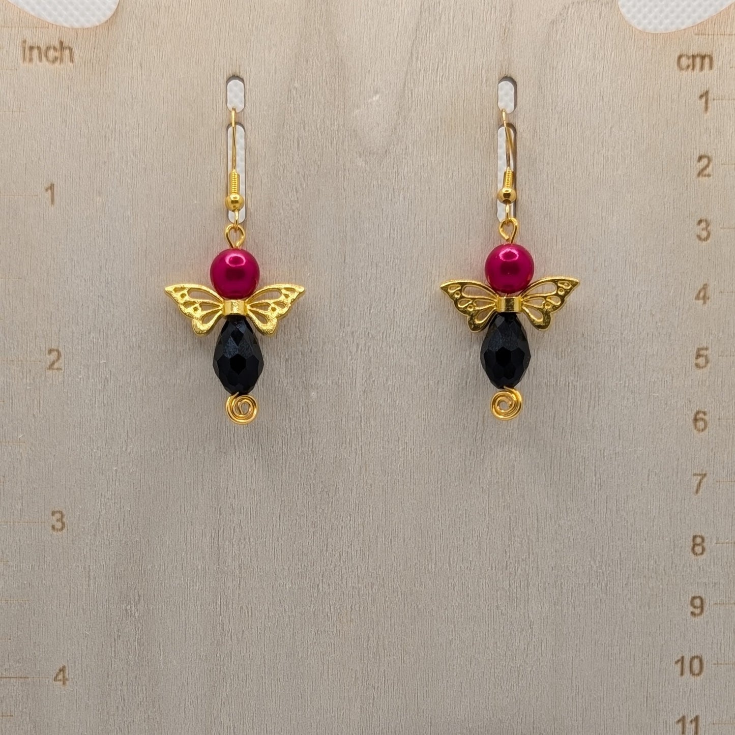 ✨Kaleidowings✨| Colorful Glass Fairy Earrings with Filigree Wings — Multiple Variations