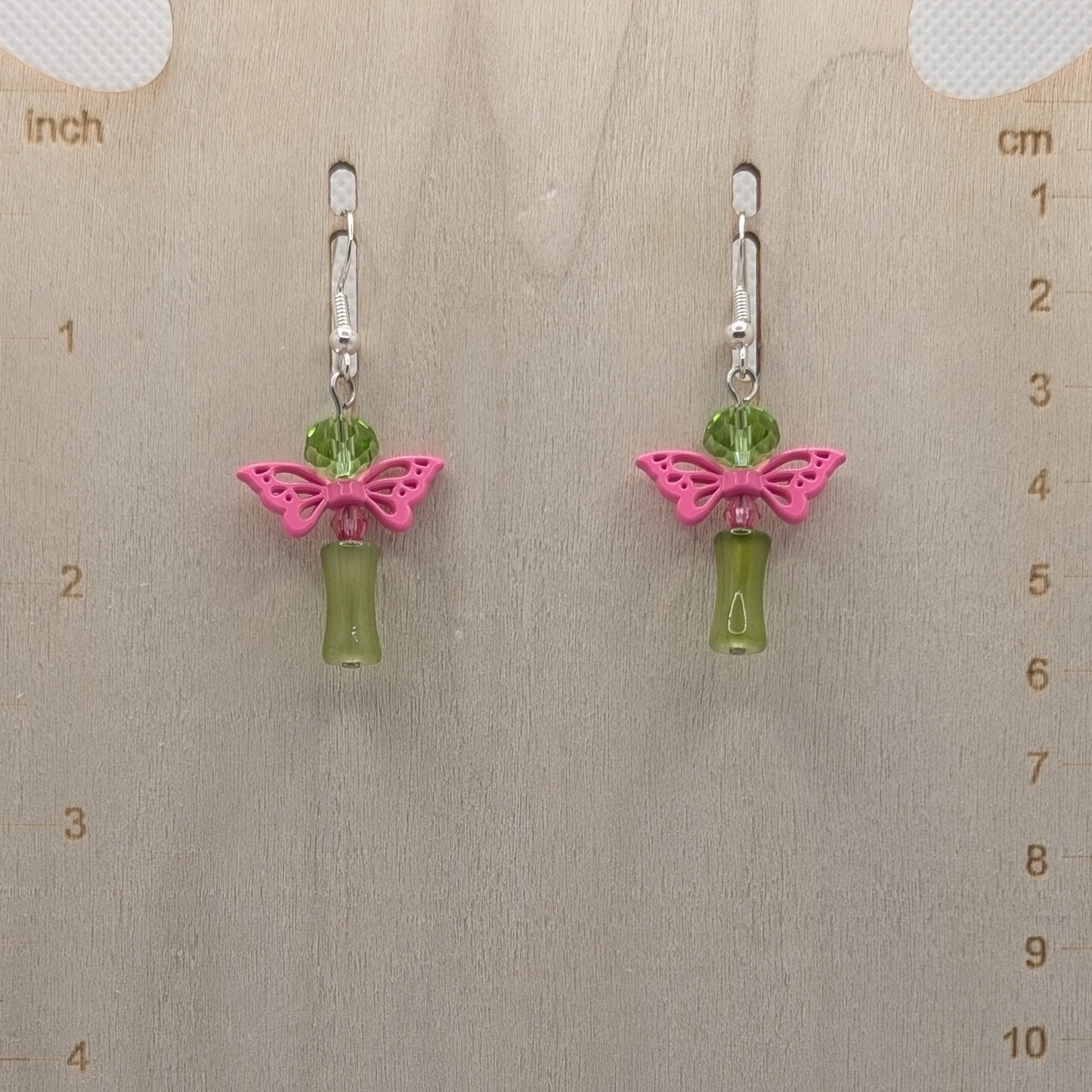✨Kaleidowings✨| Colorful Glass Fairy Earrings with Filigree Wings — Multiple Variations