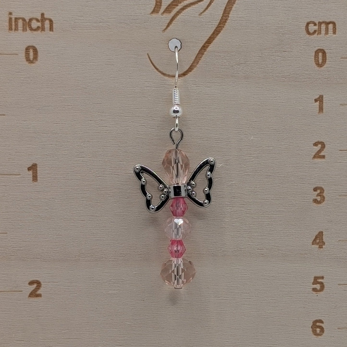 ✨The Fluttercourt✨| Colorful Glass Fairy Earrings with Silver Outline Wings — Multiple Variations