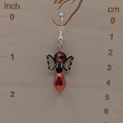 ✨The Flutterlark Trio✨| Colorful Glass Fairy Earrings with Silver Butterfly Outline Wings