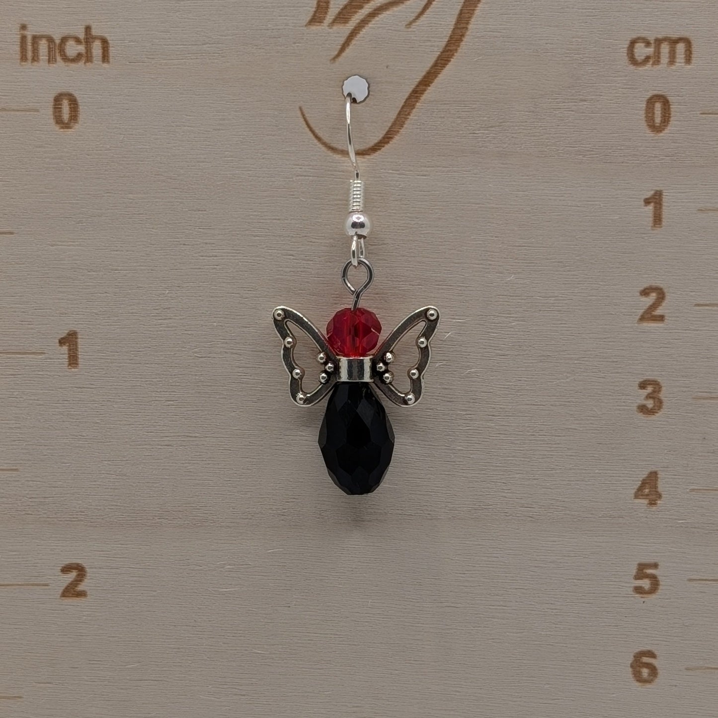 ✨The Flutterlark Trio✨| Colorful Glass Fairy Earrings with Silver Butterfly Outline Wings