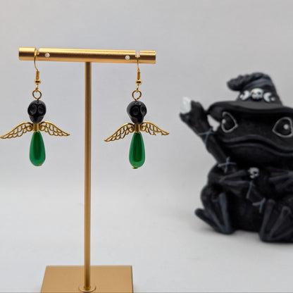 ✨The Dirgeward Flock✨ | Large Boneshee Winged Skull Earrings in 14 Variations