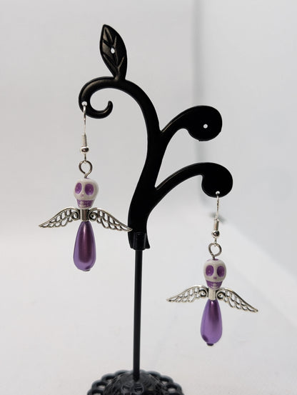 ✨The Dirgeward Flock✨ | Large Boneshee Winged Skull Earrings in 14 Variations