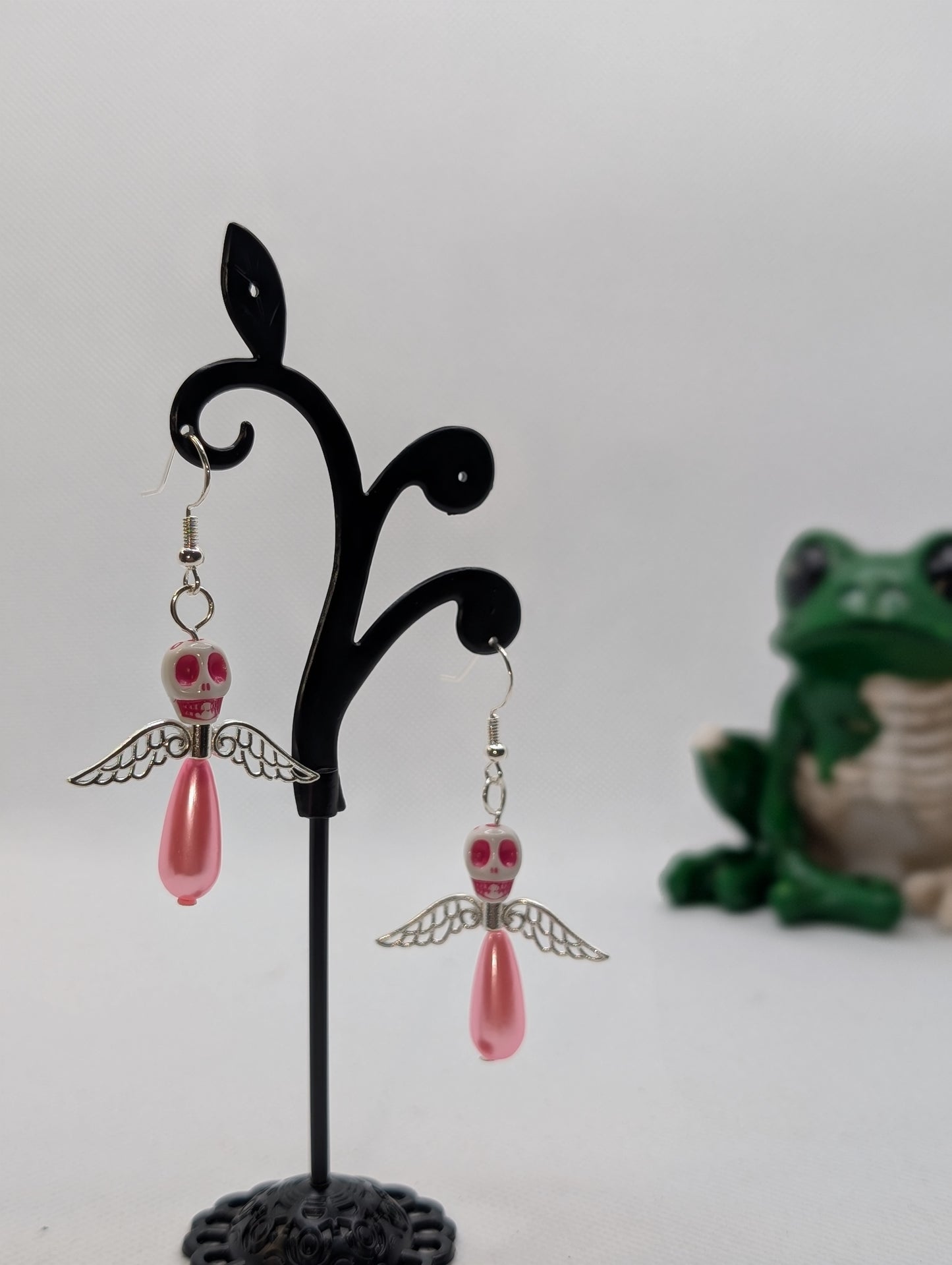 ✨The Dirgeward Flock✨ | Large Boneshee Winged Skull Earrings in 14 Variations