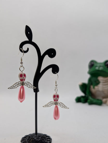 ✨The Dirgeward Flock✨ | Large Boneshee Winged Skull Earrings in 14 Variations