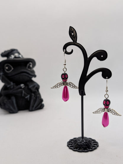 ✨The Dirgeward Flock✨ | Large Boneshee Winged Skull Earrings in 14 Variations