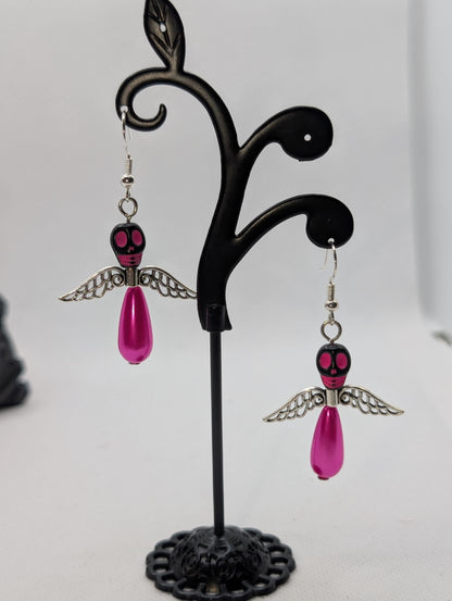 ✨The Dirgeward Flock✨ | Large Boneshee Winged Skull Earrings in 14 Variations