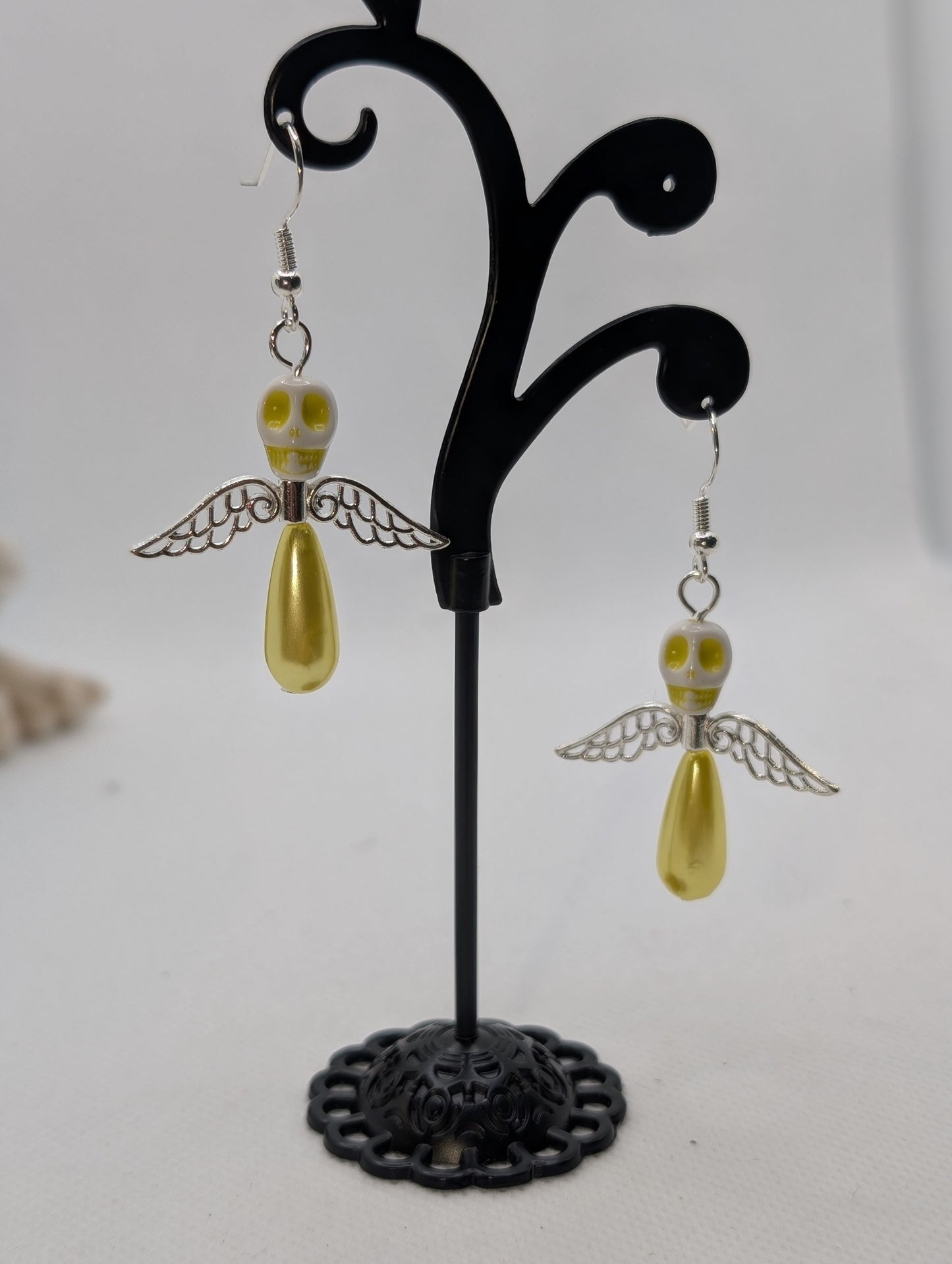 ✨The Dirgeward Flock✨ | Large Boneshee Winged Skull Earrings in 14 Variations