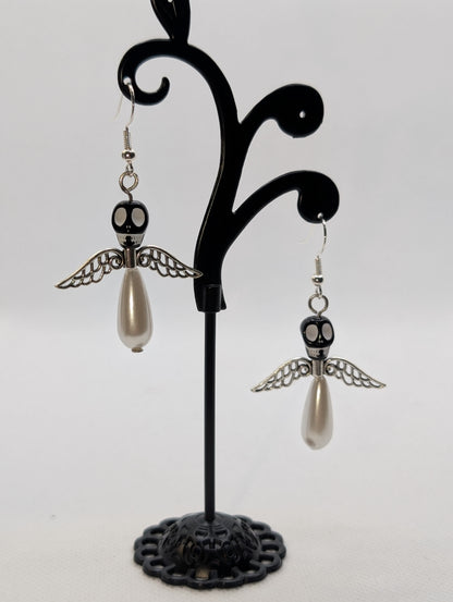 ✨The Dirgeward Flock✨ | Large Boneshee Winged Skull Earrings in 14 Variations