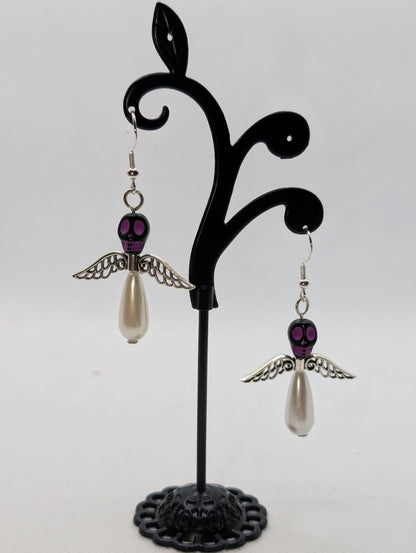 ✨The Dirgeward Flock✨ | Large Boneshee Winged Skull Earrings in 14 Variations