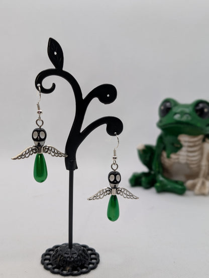 ✨The Dirgeward Flock✨ | Large Boneshee Winged Skull Earrings in 14 Variations