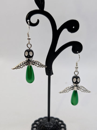 ✨The Dirgeward Flock✨ | Large Boneshee Winged Skull Earrings in 14 Variations