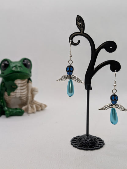 ✨The Dirgeward Flock✨ | Large Boneshee Winged Skull Earrings in 14 Variations