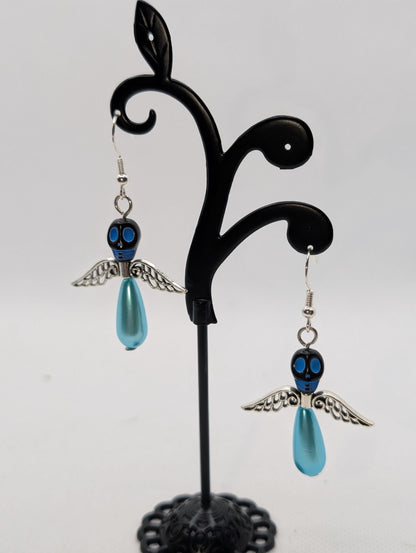 ✨The Dirgeward Flock✨ | Large Boneshee Winged Skull Earrings in 14 Variations