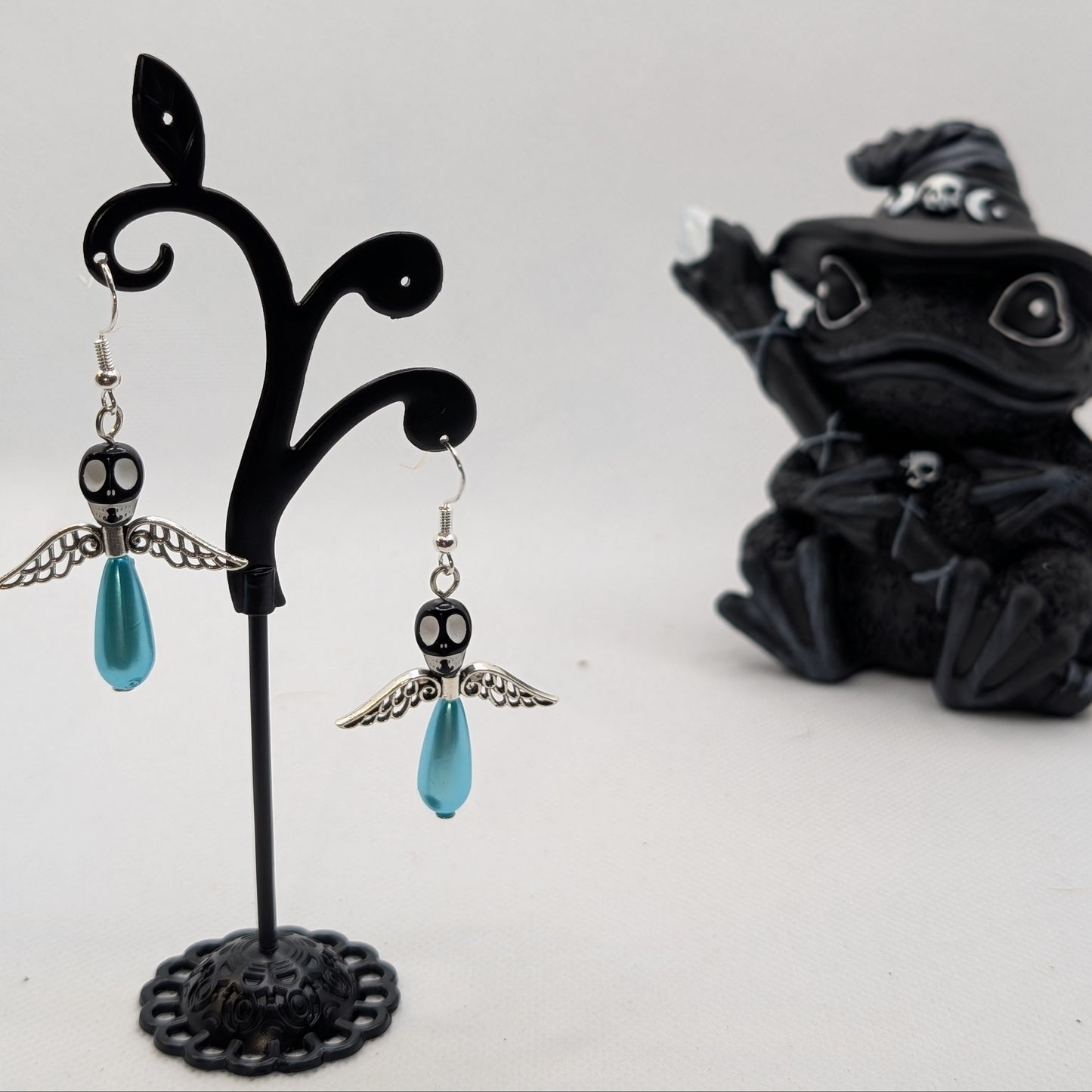 ✨The Dirgeward Flock✨ | Large Boneshee Winged Skull Earrings in 14 Variations