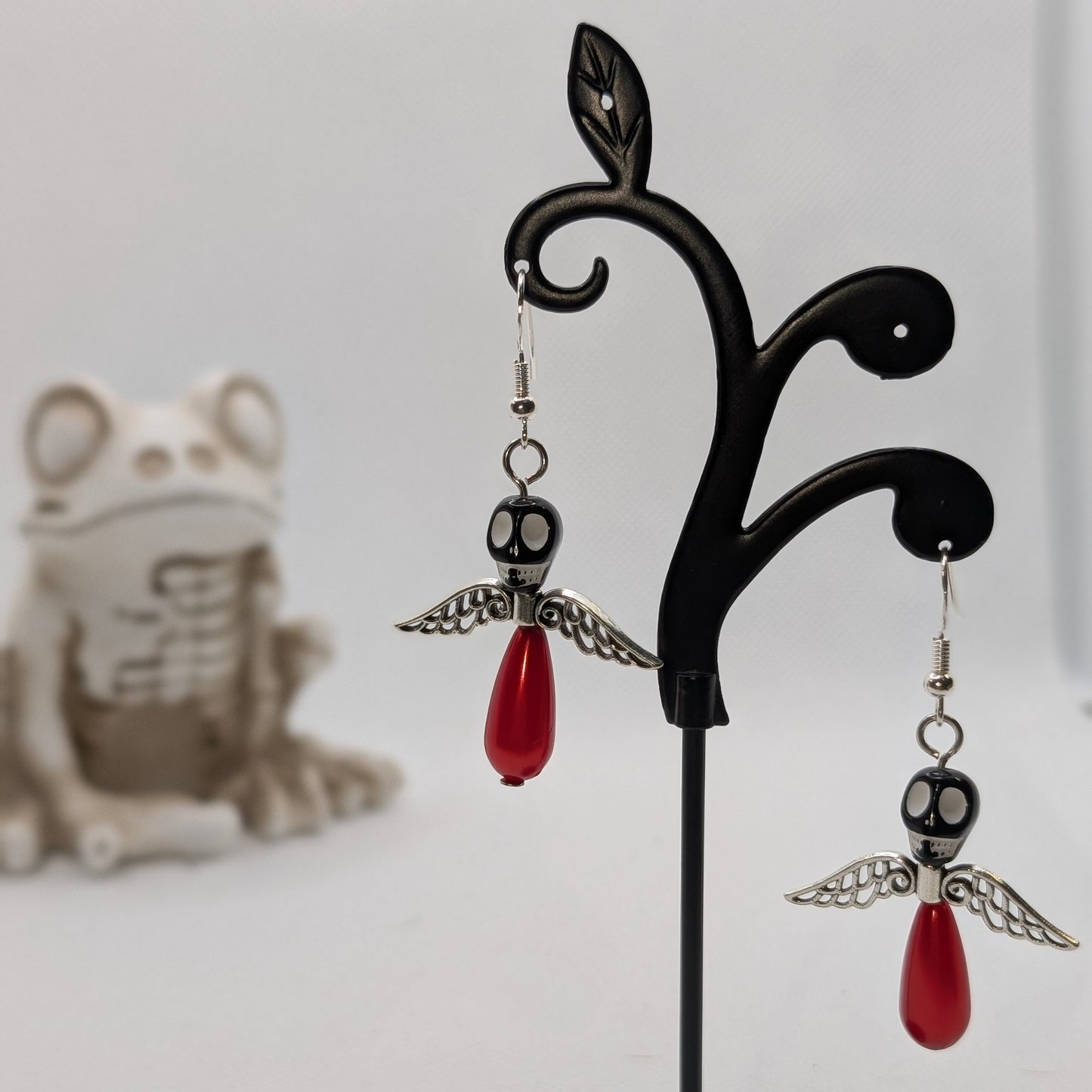 ✨The Dirgeward Flock✨ | Large Boneshee Winged Skull Earrings in 14 Variations