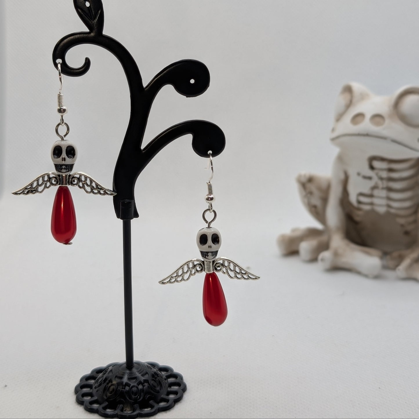 ✨The Dirgeward Flock✨ | Large Boneshee Winged Skull Earrings in 14 Variations