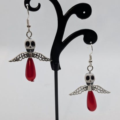 ✨The Dirgeward Flock✨ | Large Boneshee Winged Skull Earrings in 14 Variations