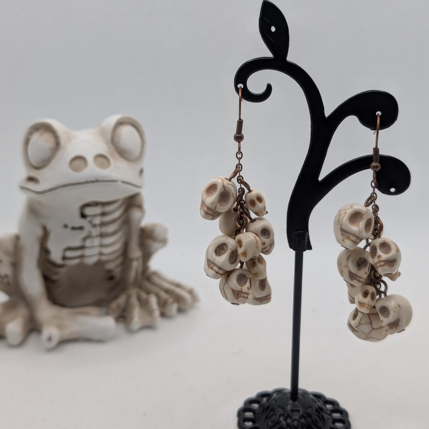 ✨Grave Rattlers✨| Skull Cascade Statement Earrings