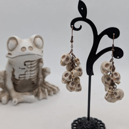 ✨Grave Rattlers✨| Skull Cascade Statement Earrings