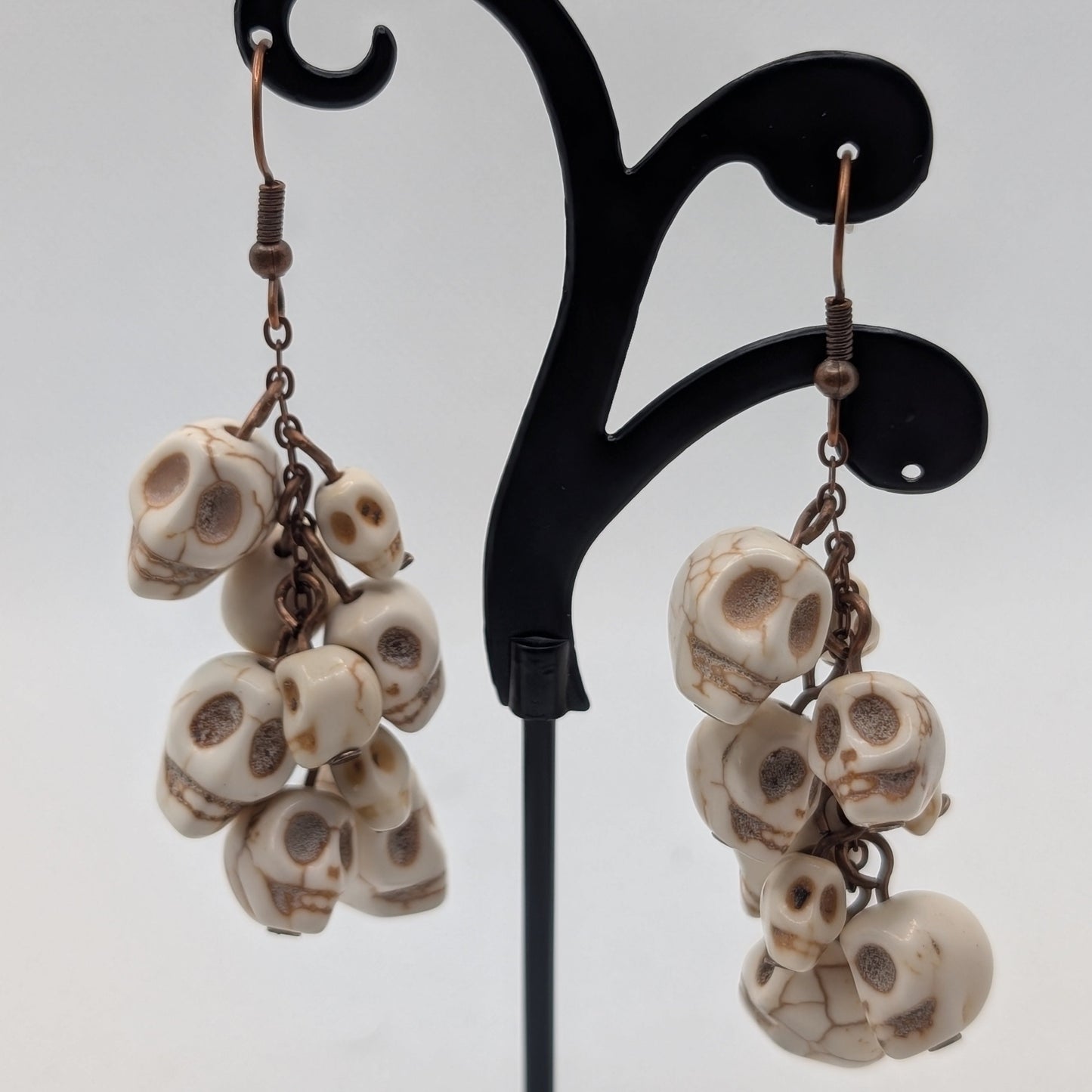 ✨Grave Rattlers✨| Skull Cascade Statement Earrings