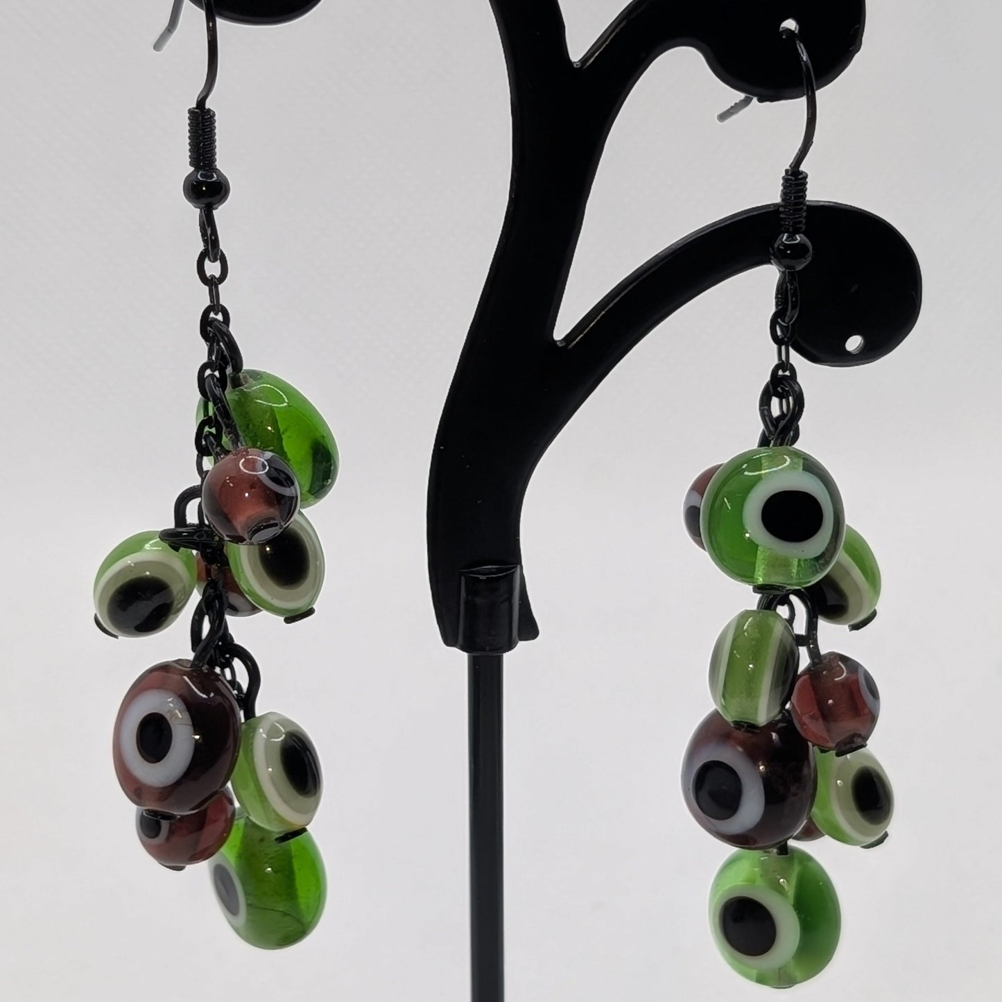 ✨Googlyvine✨| Green & Purple “Eye” Vine Cascade Earrings