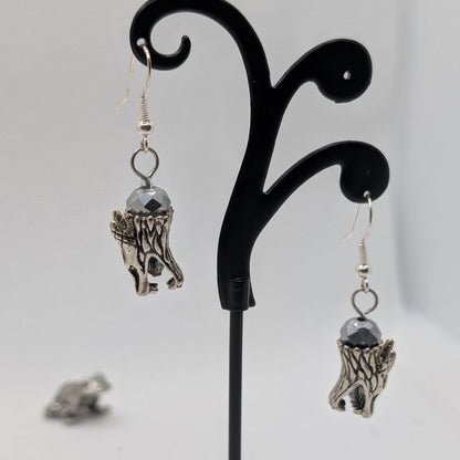 ✨The Silkfang Pack✨| Mythic Wolf Earrings in Crystal, Metal, and Gemstone