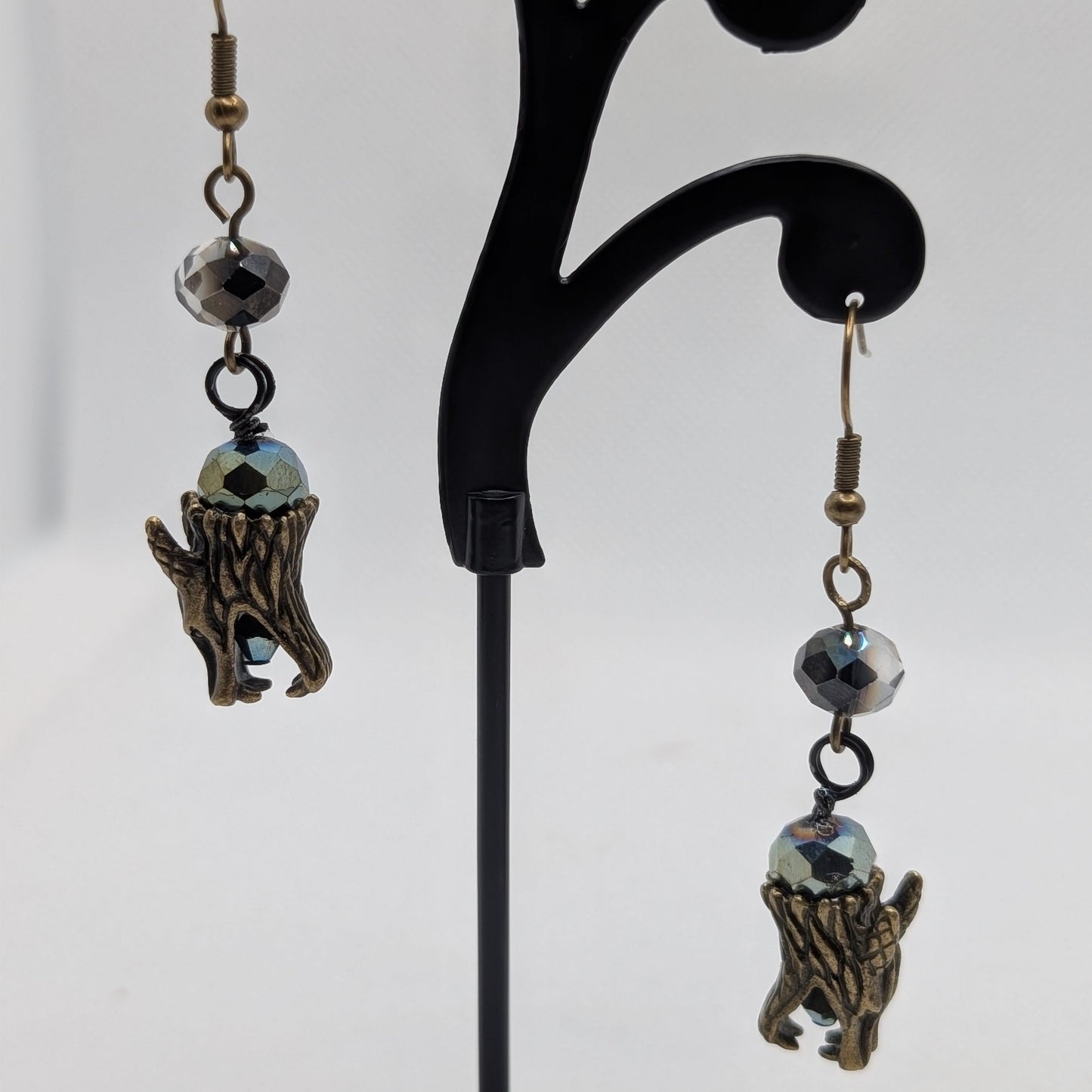 ✨The Silkfang Pack✨| Mythic Wolf Earrings in Crystal, Metal, and Gemstone
