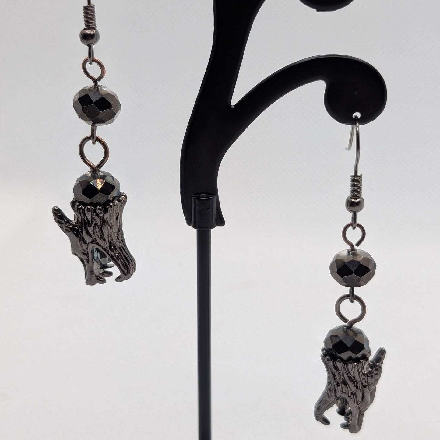 ✨The Silkfang Pack✨| Mythic Wolf Earrings in Crystal, Metal, and Gemstone