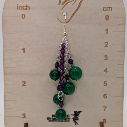 ✨Sugardrop Sprouts✨| Green Jade & Crystal Dangle Earrings