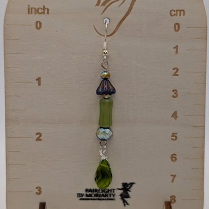 ✨Mossdew Stream✨| Green Crystal Woodland Drop Earrings