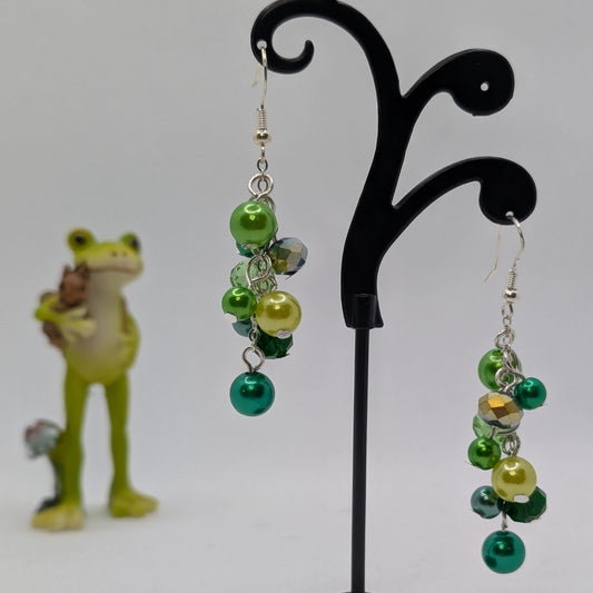 ✨Summersun Streamer✨| Green & Gold Cluster Earrings