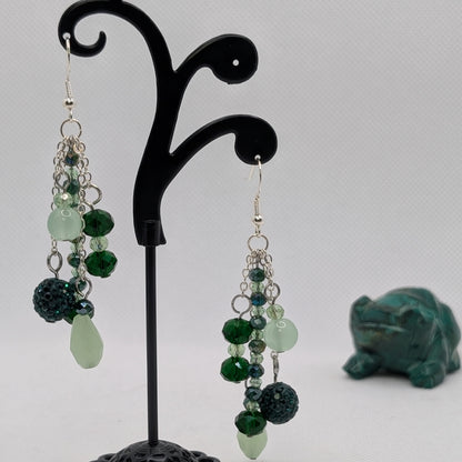 ✨Fernfrolic Cascade✨| Forest Green Chandelier Earrings