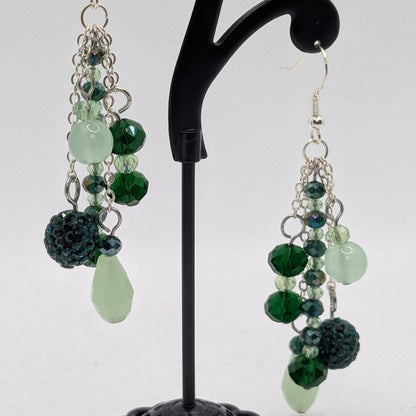 ✨Fernfrolic Cascade✨| Forest Green Chandelier Earrings